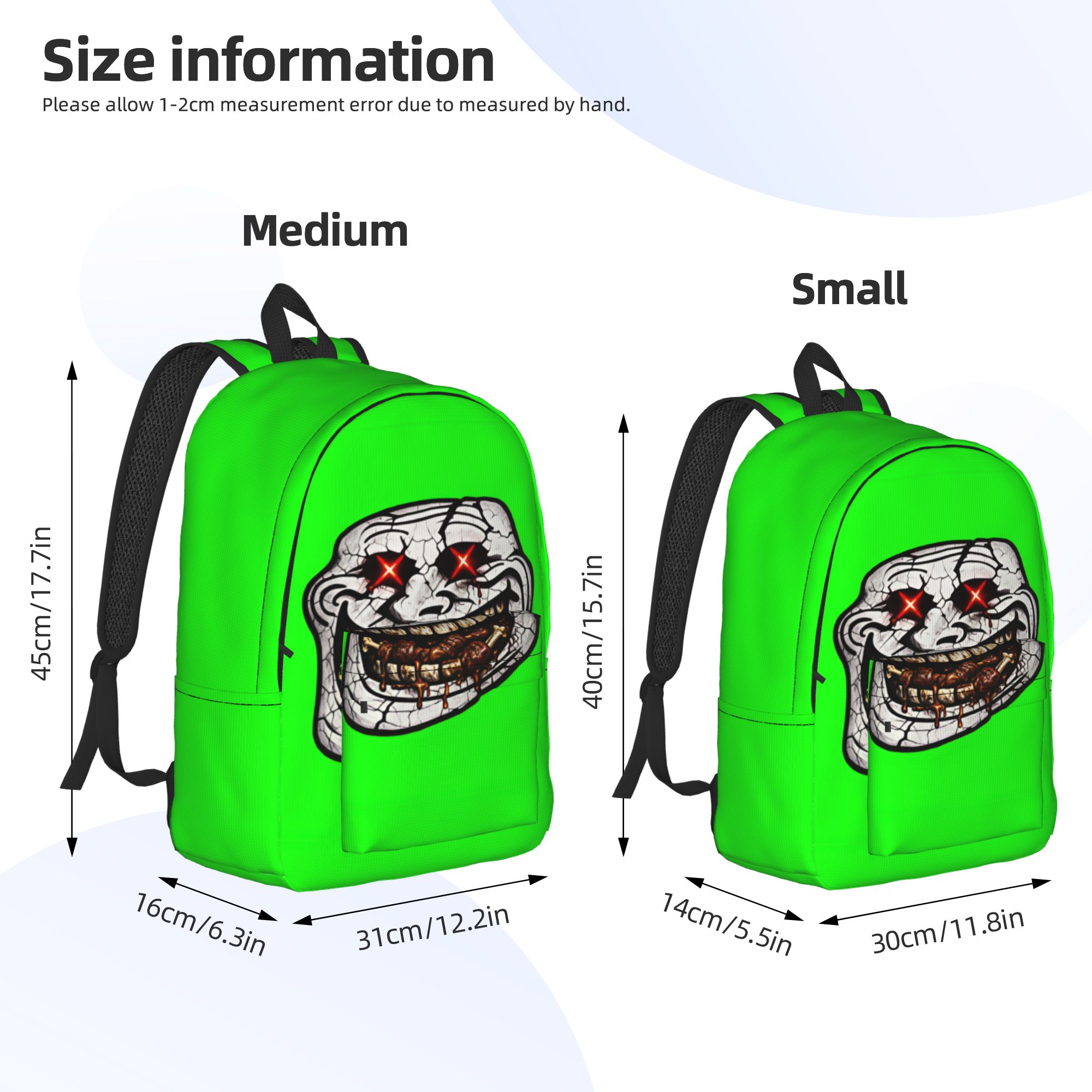 Mochila engraçada Trollface, m - Interior Design University avaliação e preço